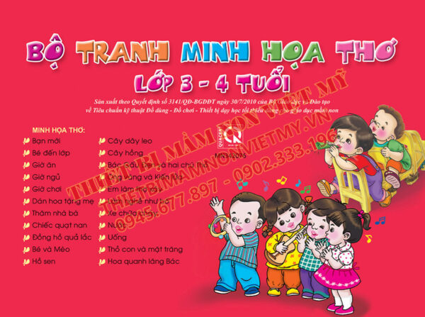 Bộ Tranh Minh Họa Thơ 3 4 Tuổi