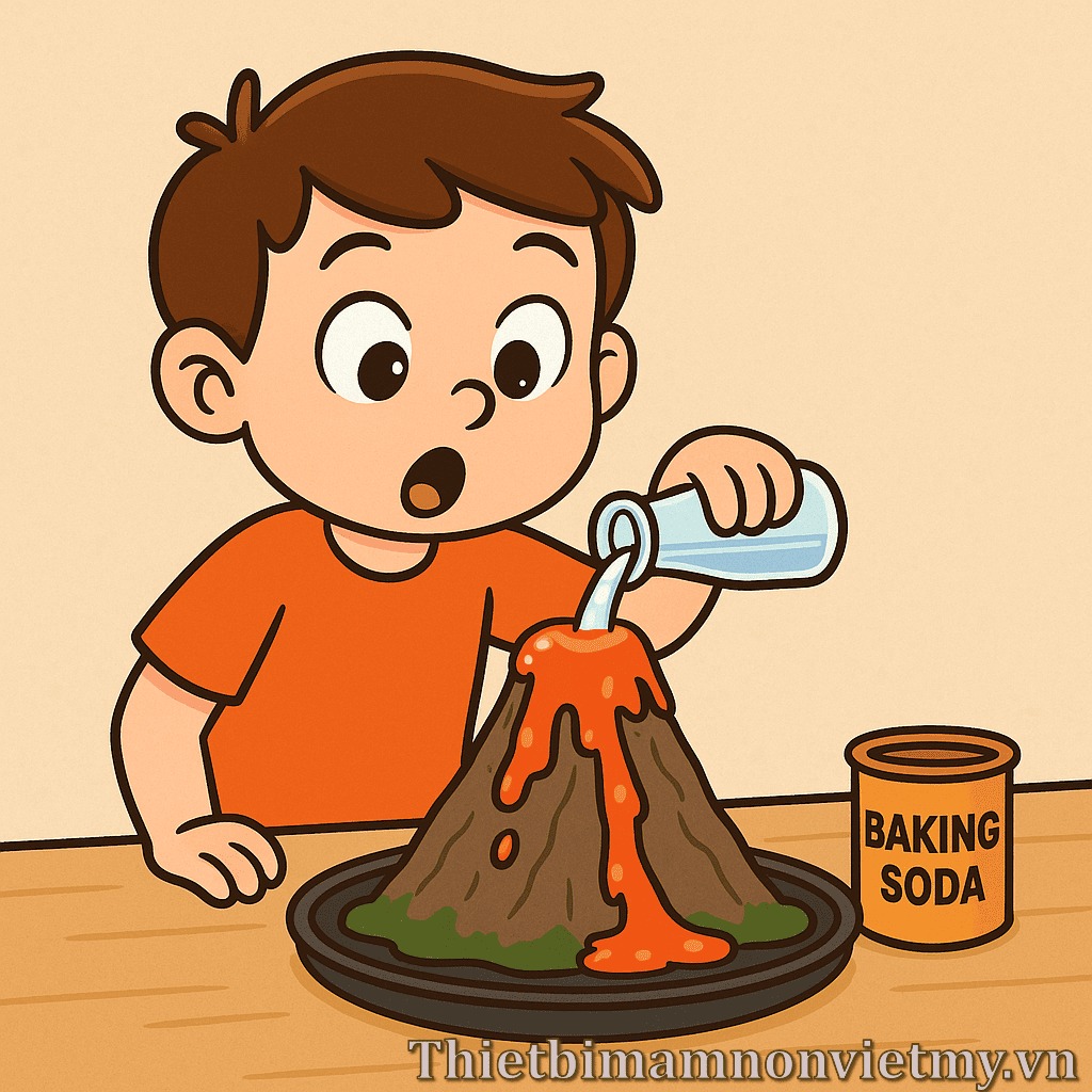 Làm Núi Lửa Từ Baking Soda Và Giấm